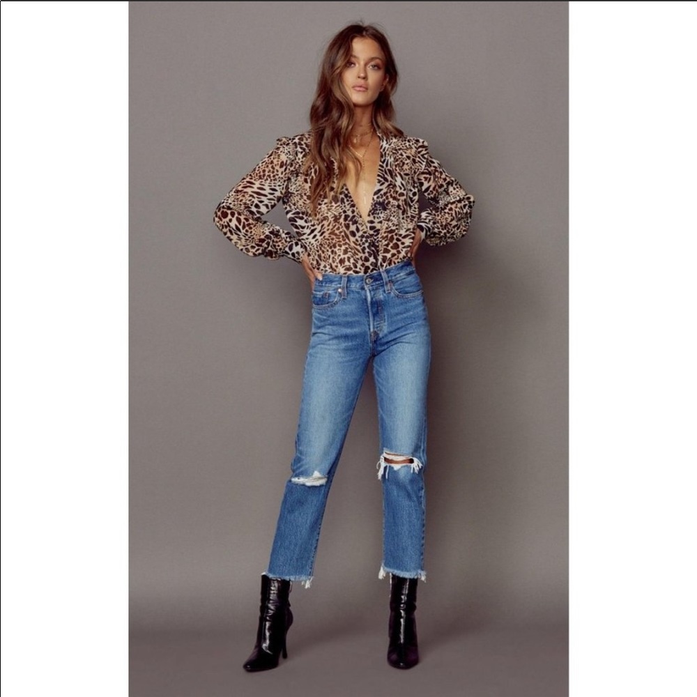πHPπBlue Life Fina Animal Print Crop Top- NWOT - Picture 5 of 12